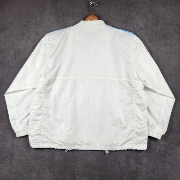 Vintage Steve Barrys Athletic Dept Windbreaker Mens XXXL White Blue Zip Up - Picture 2 of 10